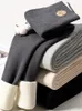Leggings de leggings pour femmes en bois thermique thermique pantalon haute taille collants gris noir velours chaud épais pour les femmes 231221