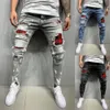 Pannello di abbigliamento da strada da uomo strappato pantaloni di jeans casual popolari jeans stretti in Europa e America 231222