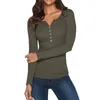 Women's Blouses V-Neck Shirt For Woman 2024 Spring Vintage Solid Color Button Basic Top Casual Long Sleeve Pullover Tunic Ladies Blusa
