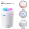 Humidifiers 1PC 300ML Air Humidifier Colorful Atmosphere Light Mute Humidification Mini Creative Colorful Cup Desktop Home Car Humidifier-Gr