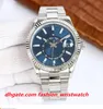 Mens Watch Jubilee Bracelet 42mm Sky-Dweller 326934-0004 GMT Month Red Dot Workin Blue Dial Watches CAL.9001 Movement Automatic For Men's Wristwatches