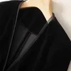 2023 Autunno Big Size Vintage Donna Oro Velluto Blazer Abiti formali Allentato Lady Cappotto nero giacca Basic Top Outwear 2270 231222