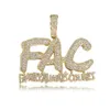 Neue FAC -Familie für immer wichtiger Zirkon Hip Hop Anhänger Halskette Brief anfängliche Männer- und Frauen trendy Schmuck Bling Bling Crystal Eced Bijoux Halsketten Geschenke