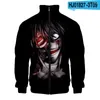 Herrtröjor Jeff The Killer 3D Baseball Jacket Men Bomber Harajuku Hip Hop Hoodie Stand Collar dragkedja Sweatshirt Casual sportkläder