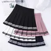 Skirts High-Waisted Skirt Elastic Pink Fairy Grunge Black Mini Pleated Skirt Woman Fashion 2022 Summer Clothes School Girl Uniform L231222