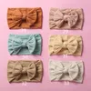 33PClot Cable Knit Ribbed Bows Nylon Headband Baby Hair Bands Knotted Bow Head Wraps Children Girls Accessories 231221