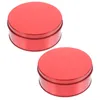 Storage Bottles 2 Pcs Wedding Decor Tinplate Box Sugar Canister Candy Jar 10cm Cookie Containers Small Tins With Lids Metal