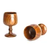 Creative Jujube Wood Wine Cup Wooden Vintage Goblet Wine Glass Hand-made Water Cup 12x7cm Anti-fall Wine Glass Kitchen Gadgets 231221