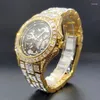 Montre-bracelets Watch Automatic pour hommes Diamond Luxury Hip Hop Style Street Style Luminal Meckaincal Watches avec Baguette Zircon Bracelet Clock