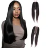 Cabelo humano virgem da mongol Cor natural Silky Straight 2x6 HD Fechamento de renda suíça para mulher negra