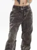 Houzhou y2k jeans de jambe large femmes pantalons plintage micro-évasé pantalons en denim High Street Bootcut pantalon design 231221