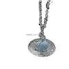 Anhänger Halsketten Designer Viviene Westwoods Herbst Neue Kaiser -Witwe Gletscherblau glasierte Perlenkette für Männer und Frauenlicht lu dhvdg