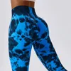 Actieve broek Tie-Dye Yoga Sports Leggings Women Oefening Running Fitness High Taille Naadloze sportschool Push-ups workout panty's