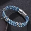 커프 가죽 팔찌 남성 빈티지 레트로 브레이드 정품 팔찌 homme femme mens bracelets 수제 보석 Pulseras1222d