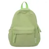 Okul çantaları sırt çantası düz renkli omuz çantası büyük kapasiteli kız öğrencisi için kitap çantaları
