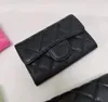 Designer feminino Black Small Cartetas Caviar Camas curtas Bolsas de bolsas de cartão genuíno moeda bolsa de bolsa de bolsa de bolsa de luxo Bolsas de designers de luxo