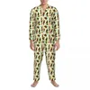 Pyjamas à imprimé pour hommes pour hommes Christmas de Noël Male Salle de nuit printemps 2 pièces Loose Oversize Custom Sett