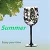 Four Seasons Trees Wine Glasses Goblet Creative Printed Round Glass Cup For Wine Beer Cocktail Large Capacity Glass Cup Gift 231221