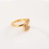 Full Heart Rings Women 24 K Kt Cz Stones Fine Solid Gold GF Ring Wedding Engagement Bridal Jewelry Stone Elegant Tjocklek Accesso205s