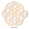 Table Mats Symbol Round Edge For Stone Crystal Set Diy Decor Creative Chakra Pattern Wood Flower Of Life Natural