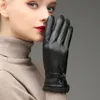 Gloves made of sheepskin for warmth plush and windproof fashionable and thick gloves for knights Gloves with thick insulation waterproof