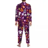 Мужская одежда для сна счастливого Хэллоуина Пижамы Мужские Мужчины Смешная тыква милая сна.