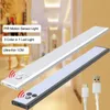 Licht Dunne LED-kastlamp 30cm 3 kleuren in één 41Led Dimbare USB Oplaadbare Bewegingssensor Magnetische verlichting onder kast