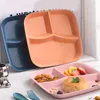 Dinnerware Sets Three-compartment Serving Plate Divided Dish Home Tableware Tray Portion Separated Plates Diet Baby