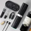 Electric Wine Opener Set with Charging Base Automatic Corkscrew Rechargeable Bottle for Home Party Bar Accessories 231221