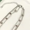 Hänge halsband mode silver färg tjock kedja metall hjärthalsband för kvinnor vintage boho punk multilevel krage smycken gåva