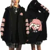 Anime Spy x Family Zip Bluzy Cute Anya Fiarger Bluza Unisex Kurtki Mężczyźni/kobiety Y2K moda pullover boys tops