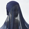 Écharbes 10pcs lot instantané Hijab avec capuchon modal Bonnet Heavy Murffon Veil Maslim Fashion Islam Écharpe pour Womenscarves Shel22221L