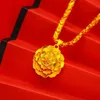 Chokers 100% 18K Large Flower Water Wave Chain for Women Bride Party Engagement Wedding Real 999 Gold Necklaces Fine Jewelry Gifts 231222