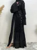 Roupas étnicas mais recentes abayas para mulheres Vestido de hijab muçulmano Turquia Kaftan Islâmico Vestidos lantejoulas Árabe modestas manto Dubai quimono