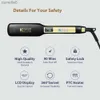 Hair Curlers Straighteners KIPOZI Professional Hair Straightener Titanium Flat Iron with Digital LCD Display Dual Voltage Instant Heating Curling IronL231221