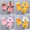 Kledingsets Kinderkleding Autumn Winter Wool Toddler Boys Set Cotton Topsaddvestaddpants 3 % Kindersportpak voor Baby 201127 Dhuva