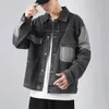 Men's Jackets Fall Men's Oversized Denim Jacket Lapel Large Pockets Fashion Stitching Crafts Korean Quality Male Jeans