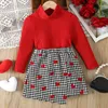 Clothing Sets Little Kids Baby Girls Valentine S Day Red Long Sleeve Shirt Love Plaid Skirt 2Pcs Fall Winter Outfits Set