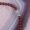 Chains Natural Garnet Graduated Round Beads Necklace 17 Inch Jewelry For Gift F190247L