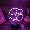 ナイトライトゲームKIRBYS3D LED RGB LIGHT FRIND CHILDREのカラフルな誕生日プレゼントlavaランプベッドゲーミングルームデコラティオ244c