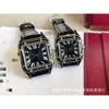 Zegarki designerskie Carti Luksusowe zegarek Dumont Ultra cienki Sandoz Series Square Para Watch Watoodporne Oryginalne skórzane zegarek Precision Steel Quartz Watch