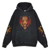 Y2K Haruku Skull Hoodies Devil Graphic 100% Bomull Sweatshirts Gotic Streetwear Hip Hop Overized Pullover Halloween Clothes