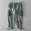 Jeans masculins automne hiver nouveau masculin 100% coton multi-poche pantalon patchwork quotidien pantalon cargo confortable vêtements masculins AZ312 J231222