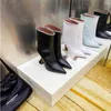 Stiefel Modedesign spitzer Weinglas mit superhochstarken Strassketten Kette Großgröße Knöchel Frauenschuhe