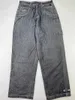 Jeans maschile streetwear fubu jeans da uomo y2k harajuku hip hop lettera ricamo blu jeans larghi vintage nuovi pantaloni ad alta vita gotici j231222