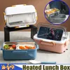 Lunch Box Heated Insulation Lunch Stainless Steel Dining Plate Portable Food LunchBox for Car Truck Office Workers Students 231221