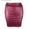 Skirts Skinny Matte Faux Leather Mini Skirts Women High Waist Solid Color Slim Fit Bodycon Skirts Summer L231222