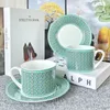 Kaffekopp Vintage Designs Porslin Tea Set Bone China Cups and Saucers With Spoon Ceramic Drinkware Birthday Present 231221