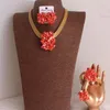 4ujewelry African Wedding Coral Pärled Fina smycken Set For Women High Quality 231221