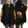 Heißer Verkauf Haikyuu Reißverschluss Hoodies Karasuno High School Grafik gedrucktes Sweatshirt Unisex Fleece Jackets Haruku Langarmat